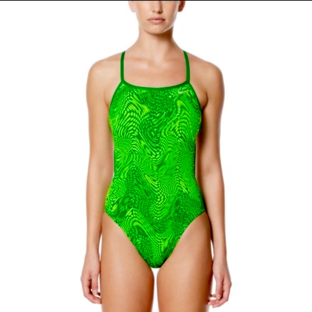 Nike Green Athletic Wear Swimsuit
